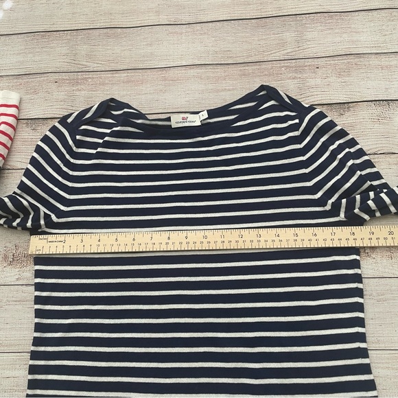 Vineyard Vines Nautical Striped Women's Top Navy Blue Red White Small Preppy - Picture 8 of 11